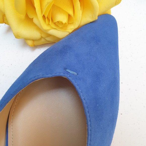 Marc Fisher Royal Blue Suede Pointed Toe Flats Size 8.5 Like Brand New - Picture 10 of 15